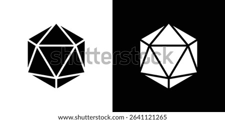 Dice d20 icon symbols. Vector illustration.