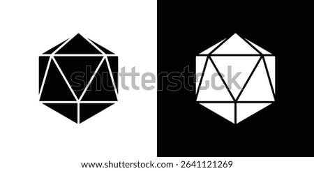 Dice d20 icon symbols. Vector illustration.