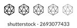 Dice d20 icon Vector Art Illustration