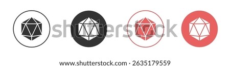 Dice d20 icon vector design template simple and clean style
