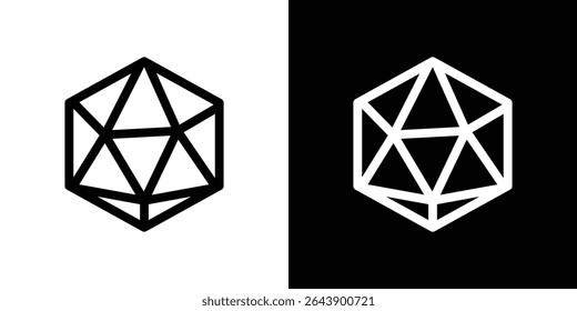 Dice d20 icon vector simple element illustration editable