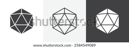 Dice d20 icons graphics pack vectors.