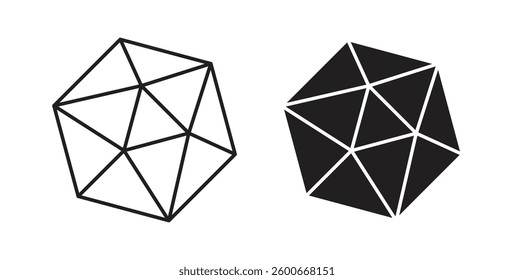 Dice d20 icons graphics set vectors