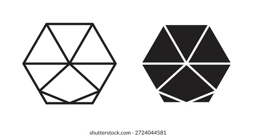 Diseño del logotipo de los iconos de los dados d20, iconos del pictograma