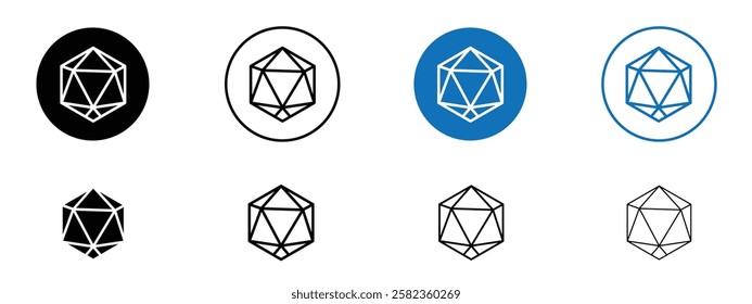 Dice d20 icons pack vectors for app and web ui designs