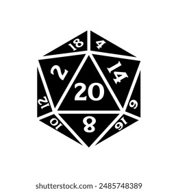  dice d20, dice rpg - Vector illustration