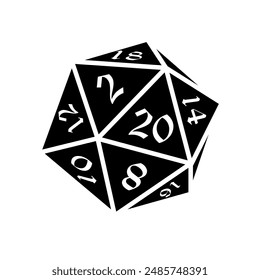  dice d20, dice rpg - Vector illustration