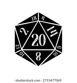 Dice D20, Dice RPG - Ilustración vectorial	