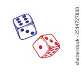 Dice, Dices Vector Image, Dice Logo, Dice Icon, Rolling Dice Cartoon.