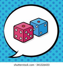 dice doodle, speech bubble