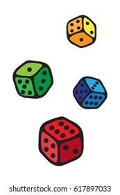 Dice doodle vector 