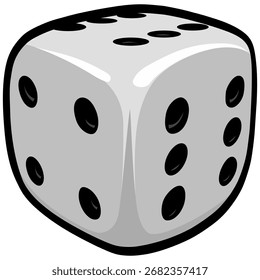Dice Drawing Cartoon Vector Illustration