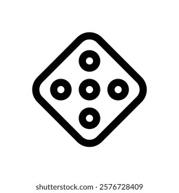 Dice. Editable stroke vector icon.