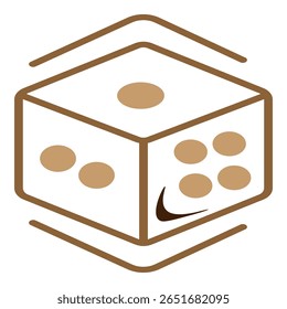 Ícone da face de dados mostrando pontos numerados representando resultados em jogos de azar ou probabilidade.