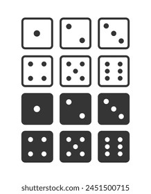 Dice Faces Style Vector Illustration