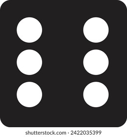 Dice el icono Rellenar. Juego para apuestas, Casino Dice con seis puntos, bordes redondos sobre fondo transparente. Símbolo de emoción. Logo de la pasión. Apuestas para equipos de casino. Icono de dados para el jugador de juegos de fortuna.