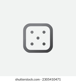 Dice Five Icon Vector Editable Color