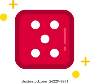 Dice five Line vector Icon Design