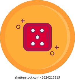 Dice five Line vector Icon Design