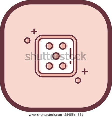 Dice five Line vector Icon Design