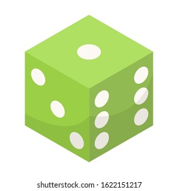 dice flat color vector icon