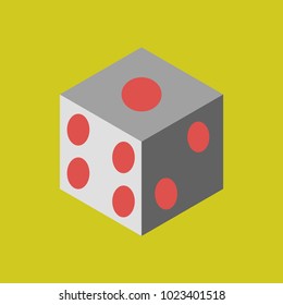 Dice flat design isolated. dice casino gambling template concept. Casino background.