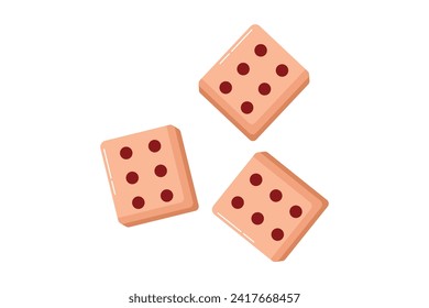 Dice Flat Fortune Sticker Design