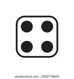 Dice flat icon cuatro de seis partes de Ilustración vectorial de diseño simple aislado sobre fondo blanco, paquete de temas de casino. 