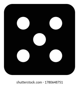 Dice Flat Icon Isolated On White Background
