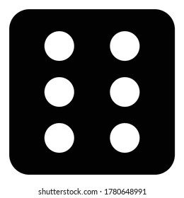 Icono plano de dados aislado en fondo blanco