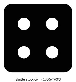 Dice Flat Icon Isolated On White Background