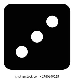 Dice Flat Icon Isolated On White Background