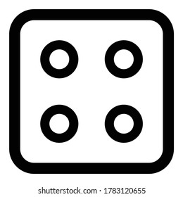 Dice-Flachicon einzeln auf weißem Hintergrund