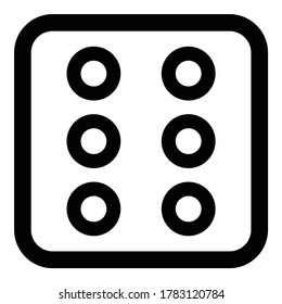Dice Flat Icon Isolated On White Background