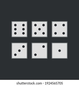  Dice flat icon. table game symbol. Logo design element.