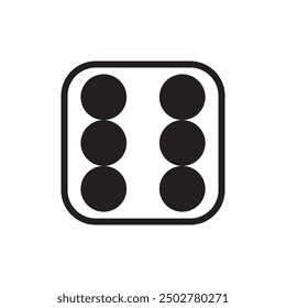 Dice flat icon vector illustration isolated on white background, six parts of Dice flat icon, casino pack. 