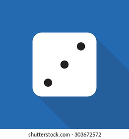Dice flat style icon with long shadow. Vector EPS10