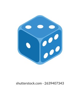 Dice flat vector illustration on a white background
