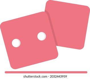 Dice Flat Vector Line Icon Design