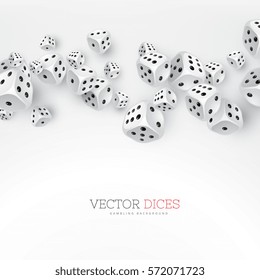 dice floating on white background