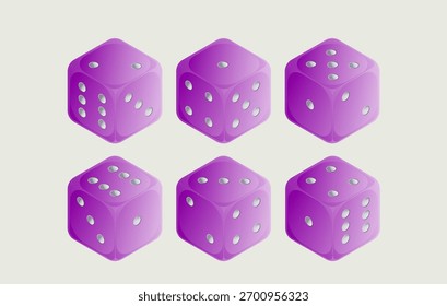 Dice in form for playing games and gambling