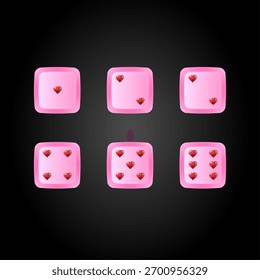 Dados em forma para jogar jogos e jogos de azar