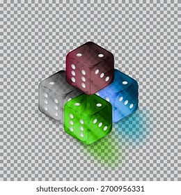 Dados em forma para jogar jogos e jogos de azar