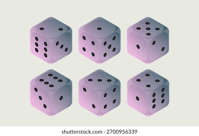 Dice in form for playing games and gambling