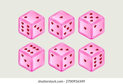 Dice in form for playing games and gambling
