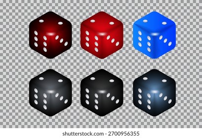 Dice in form for playing games and gambling