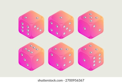 Dados em forma para jogar jogos e jogos de azar