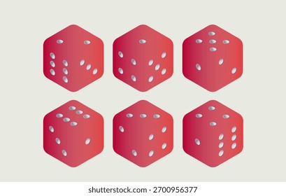 Dados em forma para jogar jogos e jogos de azar