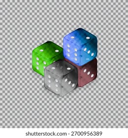 Dice in form for playing games and gambling