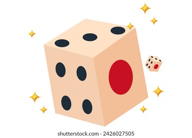 Dice Fortune Flat Sticker Design